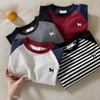 Set 4 áo dài tay raglan thêu basic xám, đỏ, đen, trắng