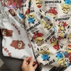 Bộ nỉ da cá dài tay thu đông hãng Hiunkids mẫu Labubu, Minions
