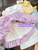 Bộ polo cộc tay New Balance màu pastel mix chân váy xếp ly 3 màu