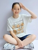 Áo phông cotton Capybara Beemon cộc tay 2 màu xanh và trắng