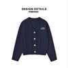 Cardigan Dessuu Len vặn thừng xanh navy