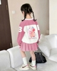 Set áo mẫu Capybara dài tay số 11 kèm chân váy xếp li Nexxi 2 màu trắng và đen