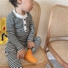 Bộ dài tay kẻ ngang 3 cúc 5 màu hồng, tím, vàng, xanh, đen