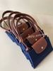 Túi tote Long Champ màu xanh navy quai nâu 2 size