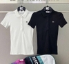 Áo polo cộc tay thun tăm Lacoste 2 màu trắng, đen