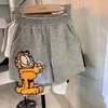 Quần cotton lửng bé trai mèo Garfield 2 màu đen, ghi