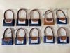Túi tote Long Champ màu xanh navy quai nâu 2 size