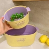 Set 4 món đồ gia đình: 2 rổ, 2 chậu màu tím vàng