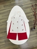 Áo dài bé gái linen thêu hoa đỏ nhí áo trắng quần đỏ