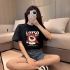 Áo phông gấu Lotso hồng 2 màu đen, trắng