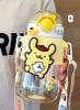 Bình nước có ống hút, kèm dây đeo mẫu Kuromi, My Melody, Cinnamoroll