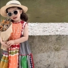 Váy vintage retro sắc màu chất thô sát nách