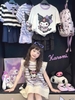 Váy cánh tiên CÓ TÚI kẻ ngang phối trắng hình Cinnamoroll, My Melody, Kuromi