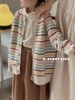 Áo Cardigan len kẻ ngang sắc màu bé gái