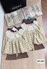 Bộ áo babydoll tăm hoa nhí vàng và quần nâu loe