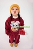 Bộ nỉ Baby Three ĐỎ bo chun size đại