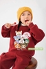 Bộ nỉ Baby Three ĐỎ bo chun size đại