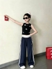 Quần dài bé gái ren nơ mỏng nhẹ 2 màu xanh dương, navy