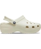Dép sục Crocs classic platform 2 màu trắng, kem 5 phân cho nữ