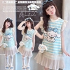Váy cánh tiên KO TÚI kẻ ngang phối trắng hình Cinnamoroll, My Melody, Kuromi