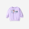 Bộ nỉ Little Maven màu tím quần legging tăm cho bé gái