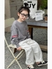 Áo len dệt Thom Browne tay cài cúc 2 màu trắng, xám cho bé
