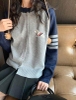Áo len cardigan Thom Browne raglan 2 màu xám và trắng cho nữ