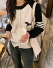 Áo len cardigan Thom Browne raglan 2 màu xám và trắng cho nữ