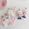 Set 3 đôi tất cao cổ hình thỏ tông trắng, hồng