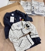 Set 2 bộ pyjamas dài tay Mickey đen kẻ, Kuromi tím trắng