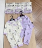 Set 2 bộ pyjamas dài tay Mickey đen kẻ, Kuromi tím trắng