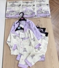 Set 2 bộ pyjamas dài tay Mickey đen kẻ, Kuromi tím trắng