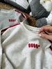 Bộ nỉ dài tay Hone baby sọc đỏ 2 màu xám nhạt, xám đậm cho bé