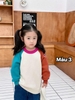 Áo len raglan cổ tròn mix màu 4 mẫu bé trai, bé gái