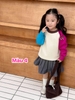 Áo len raglan cổ tròn mix màu 4 mẫu bé trai, bé gái