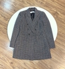 Áo khoác blazers dạ Bershka caro dáng dài
