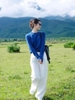 Áo len cổ tròn ZARA trơn xanh navy
