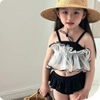 Bộ bơi hai dây style Hàn 3 mẫu màu đen cho bé