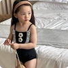 Bộ bơi hai dây style Hàn 3 mẫu màu đen cho bé