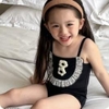 Bộ bơi hai dây style Hàn 3 mẫu màu đen cho bé