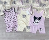 Set 3 bộ cotton sát nách Kuromi màu trắng, tím