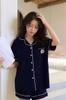 Bộ pyjamas cổ V cotton cộc tay Capybara 4 màu hãng Careia