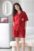 Bộ pyjamas cổ V cotton cộc tay Capybara 4 màu hãng Careia