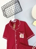 Bộ pyjamas cổ V cotton cộc tay Capybara 4 màu hãng Careia