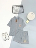 Bộ pyjamas cổ V cotton cộc tay Capybara 4 màu hãng Careia