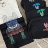 Bộ cotton Life Work cộc tay 2 màu đen, trắng họa tiết chú chó