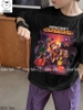Bộ cotton Minecraft Dungeons Elaine áo cộc tay đen quần kaki tím