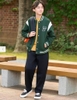 Áo khoác bomber Uniqlo xanh lá thêu chữ F
