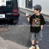Bộ cotton Minecraft Elaine áo cộc tay đen quần jean túi hộp