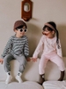 Bộ cotton dài tay kẻ ngang 6 màu cho bé trai, bé gái